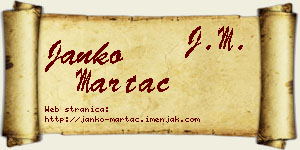 Janko Martać vizit kartica